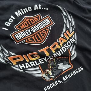 Made In USA Harley Davidson Rogers AK Double Sided Shirt Men’s Size XXL Blk